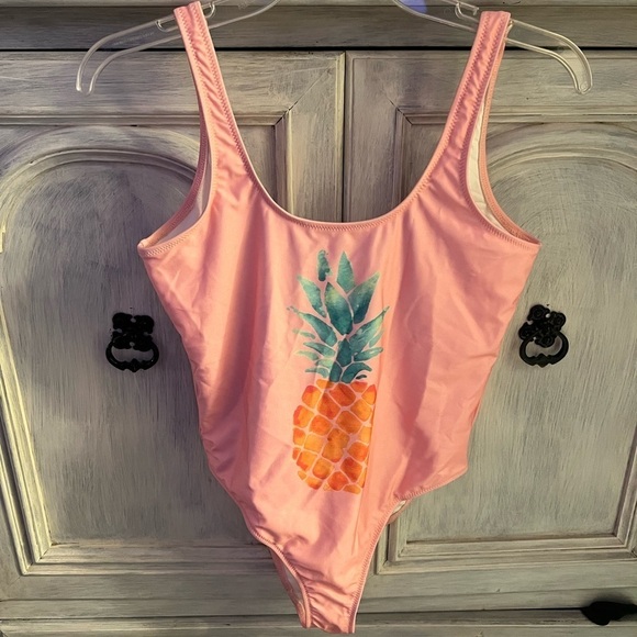 Chubbies Light Pink Pineapple Printed One Piece‎ Swimsuit - Picture 2 of 6
